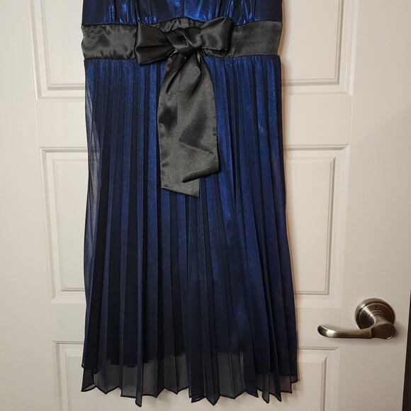 Vintage Womens Dress Medium Babydoll Y2K Mini Sheer Overlay Formal HOCO Bow - Picture 3 of 8